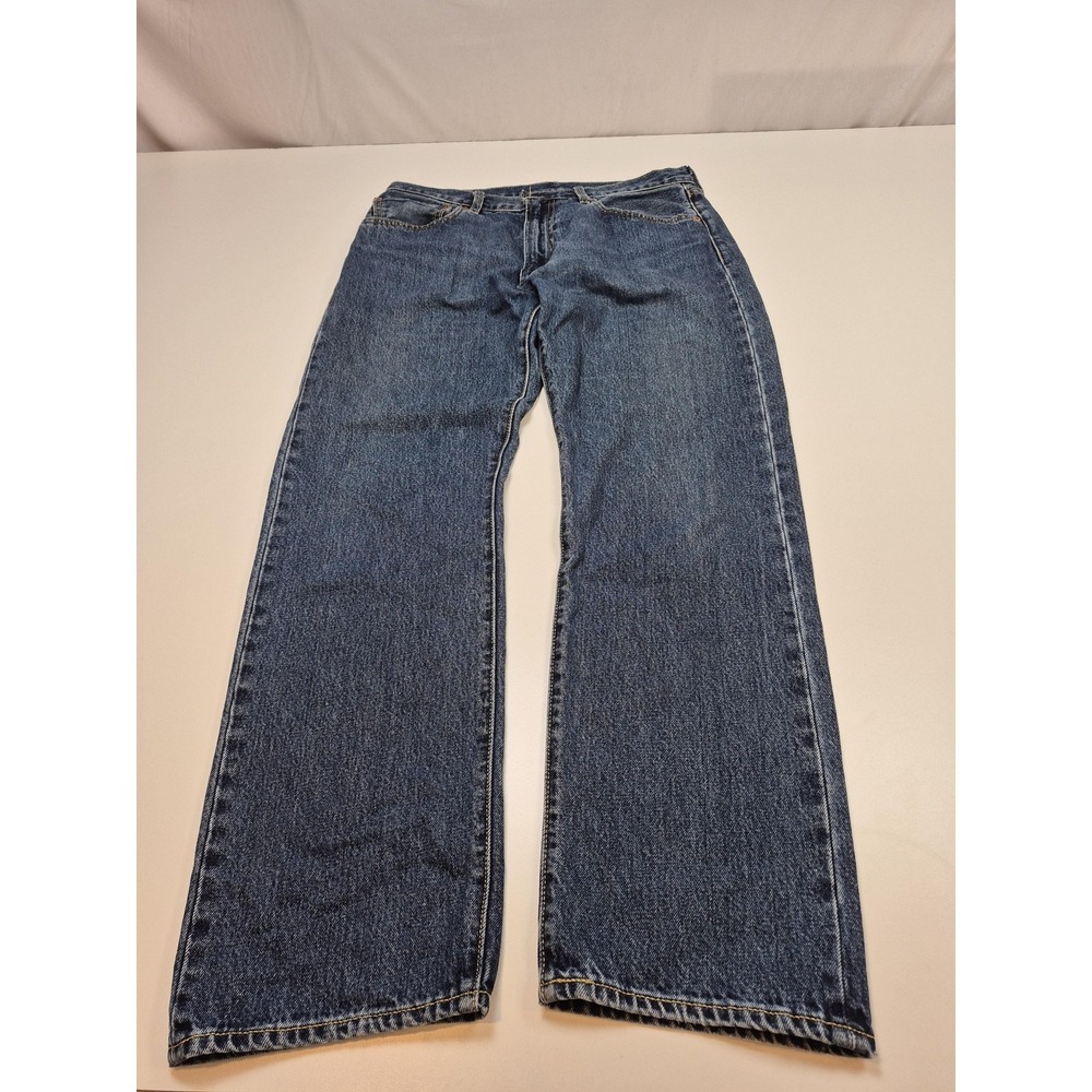 Levis 551 Z Premium Jeans Mens 34x32 Blue Straight Leg Relaxed Denim Medium Wash